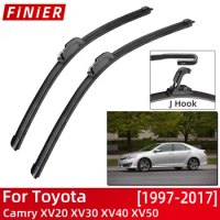 For Toyota Camry XV20 XV30 XV40 XV50 1997-2017 Car Accessories Front Windscreen Wiper Blade Brushes Wipers U Type J Hooks