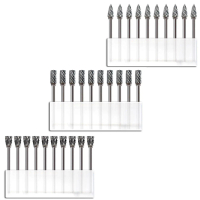 10 Mũi Khoan Cacbua 3x6mm Đầu Mài Xoay Chạm Khắc Hai Lưỡi