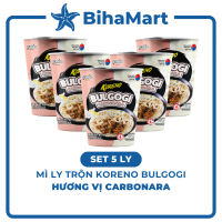 [SET 5 LY] - PALDO - Mì ly xào Koreno Bulgogi hương vị Carbonara, Mì trộn Koreno Bulgogi ly, Mì xốt 
