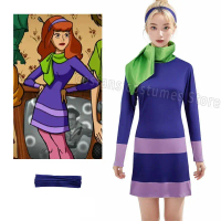 Daphne Blake Cosplay Costume Adult Girl Fantasy Music Disguise Dress Socks TV Cosplay Halloween Cosp