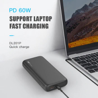 PD 60W Super Fast Charge Power Bank 20000 mAh Powerbank Portable Charger External Battery Pack for IPhone Samsung Xiaomi