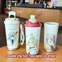 Tumbler Karakter Elf Frieren 500ml stainless steel 316 Anti Bocor & Desain tali jinjing premium untu