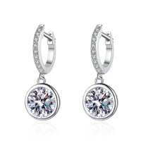 S925 Sterling Silver Moissanite Earrings Bubble 50 Cents 1 Carat D Colored Diamond Earrings Wedding Jewelry Wholesale