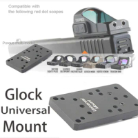 Tactical Glock Mount Plate Base Universal PistolMount For RMR SRO MROS VENOM Doctor Red Dot Optics Sights CNC Metal