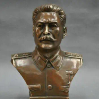 6'' Russian Leader Joseph Stalin Marx Engels Lenin Stalin Bust Bronze Statue 15cm