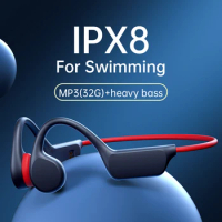 Bone Conduction Earphones Bluetooth Wireless IPX8 Waterproof MP3 Player Hifi Headphone with Mic Headset for Swimming Running