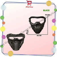 Topeng Full Face Kaca Pelindung Tengkorak Masker WGG WGB Face Mask Tactical Skull Helm Goggle Hitam