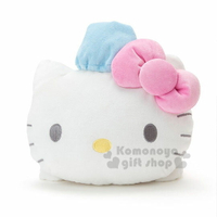 小禮堂 Hello Kitty 造型靠墊抱枕《粉白.藍帽子.趴姿》靠枕.玩偶