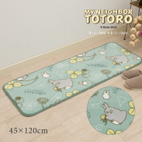 真愛日本 宮崎駿 吉卜力 龍貓 綠森林三葉草 長綿柔 防音 軟毯地墊 50x120cm 止滑 踏墊 裝飾 地墊 地毯