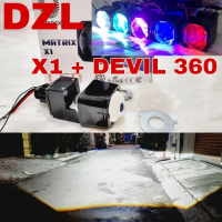 lampu utama led biled matrix x1 vinyx 1.5 inch projector lens purple - NO DEVIL, A PLUS RHD