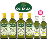 【Olitalia 奧利塔】純橄欖油1000mlx4瓶(+高溫專用葵花油500mlx2瓶-禮盒組)
