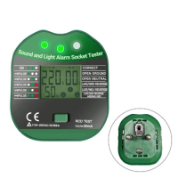 Portable Mains Outlet Tester with LCDDisplay Digital Electrical Tester for Socket Test Safety Inspections