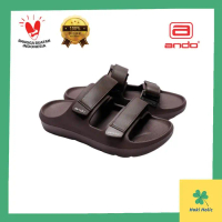 MODEL TERBARU!!! Ando Original Sandal Selop Slip On - Ando Gemoy Sendal Pria - GEMOY COKLAT, 40