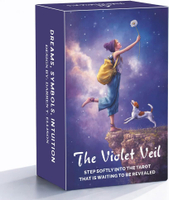 DPEHAKMK Tarot Cards Deck 78 Cards with Guidebook Violet Veil Tarot Ethereal Cosmic Tarot Deck for I