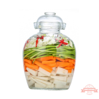 四川泡菜壇子玻璃加厚透明家用水密封腌制咸菜酸菜淹菜缸糖蒜罐子