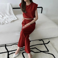 BDA - Setelan Wanita Knit Set Crop Top / One Set Crop Top + Kulot Pants / Nola Set