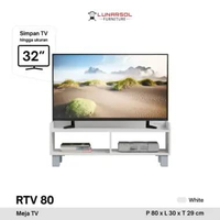 Lunarsol Furniture Rak TV Minimalis RTV 80 | RTV 120 Motif Putih Kayu RTV 80 White
