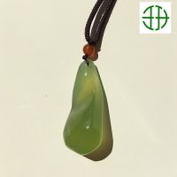 岫玉橢圓隨形原石大玉墜冰種玉石飄花吊墜女項鏈墜子小號水滴單墜