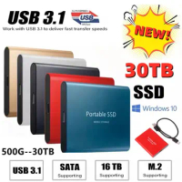 Portable Hard Drive 30TB 4TB 8TB External 16TB Mass Storage USB3.1 High Speed Mobile Solid State SSD Hard Drive Storage Device
