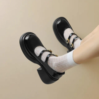 【WYPEX】雙帶圓頭厚底瑪莉珍女鞋 增高涼鞋(2色)