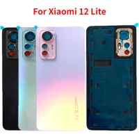 Original Back Cover For Xiaomi 12 Lite Battery Cover Rear Door Housing For Mi 12 lite Back Case with Camera lens+Adhesive