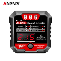 ANENG AC28 Socket Tester LCD Digital Display Test Power Socket US /EU Plug 50Hz/60Hz for Testing Power Socket / Leakage Switches