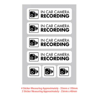 7pcs Dash Cam Recording Stickers CCTV In Car Camera - Window Sticker