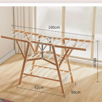 晾衣架【1.6米鋁合金木紋加大款】大小：【大】