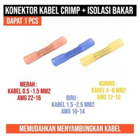 Konektor Kabel Crimp Krimp + Isolasi Bakar Sambungan Kabel Heat Shrink Biru