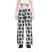 Anime Cartoon Sanrio Bad Badtz Maru Women's Casual Pants Spring Autumn Print Trendy Lazy Style Couple Pants Gifts for Friends