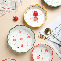 TINYHOME可愛水果碗陶瓷碗沙拉碗創意烤箱空氣炸鍋烤碗家用花邊碗