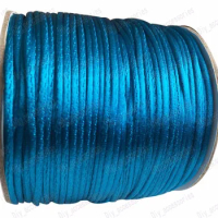 1.5mm Peacock Blue Rattail Satin Nylon Cord Chinese Knot Beading Cord+Macrame Rope Bracelet Cords Accessories 80m/roll