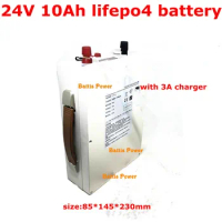 24v 10ah battery pack lifepo4 battery bms 8s for500w motor ebike wheel chair Solar outdoor camping inverter LED + 3A charger