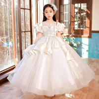 Children's Dress Fancy Princess Dress Flower Child Pompadour Dress Girl Little Girl Host Piano Perfo