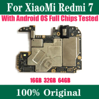 32GB 64GB Full Working For XiaoMi RedMi 7 Motherboard 100% Unlocked Original For HongMi 7 RedMi 7 Logic Board Mainboard
