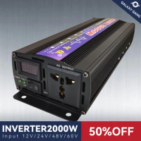 Inverter 2000W Pure Sine Wave Inverter Voltage DC 12V 24V 48V 60V To AC 110V 220VTransformer Power Converter Wind Solar Inverter