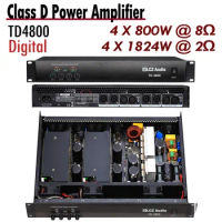 LCZ AUDIO Class D TD4800 Professional Power Amplifier Audio 250kHZ Subwoofer 4Ch 1824W Digital Poweramp 90-260V For Line Array