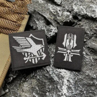 Reflective Iron Blood Park Armband Blue Airline Hook Loop Patch White Eagle Tactical Stickers Erciyuan Animation Morale Badge