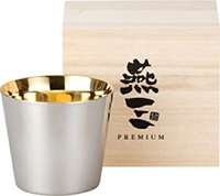 PREMIUM燕三【日本代購】和平フレイズ 24K鍍金 不銹鋼杯260ml 1件套 木盒装 典藏  送禮 EM-9401