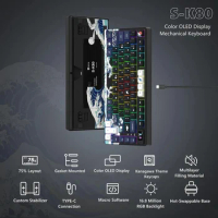 Womier S-K80 75% Mechanical Gaming Keyboard Color OLED Display Keyboard Hot Swap Gasket Mount RGB Custom Keyboard For Mac/Win