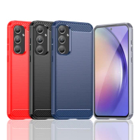 For Samsung Galaxy A55 Case Silicone Rubber Carbon Fiber Soft Protective TPU Cover Samsung 55 Cover Samsung Galaxy A55 Case
