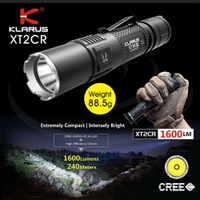 【錸特光電】KLARUS XT2CR 1600流明 240米 內附原廠鋰電 遠射輕巧手電筒 USB充電 XHP35 HD