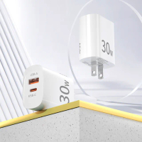 【AIVK】30W PD/QC雙孔迷你快充充電器 蘋果/安卓 充電頭(iPhone16/15/14/13 豆腐頭)