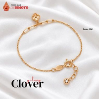 Gelang Emas 10 Karat Model Rantai Serut Clover J5 Ismoyo