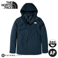 【The North Face 男 FL兩件式防水鵝絨保暖外套《海軍藍》】4N9T/防水透氣連帽三合一外套/衝鋒衣