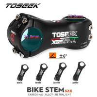 TOSEEK XXX Bike Handlebar Stem Mountain Bike Stem Carbon Power 6 Degree Bike Parts MTB Stem Roadbike Carbon 80mm 90mm