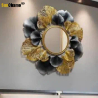 Sunchamo Wall Decorative Big Mirror for Ornaments Home Modern Decoration Metal Hanging with Frame Gold Bedroom 3d Sticker Gifts