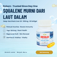 DESSLO Squalene Soft Capsule 60 Softgel 500mg - Minyak Hati Ikan Hiu - BPOM Halal | DESSLO Squalene 