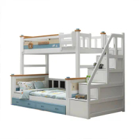 Wooden Bunk Bed for Kids Modern Style Kids Bunk Bed with Children Slide in Stock