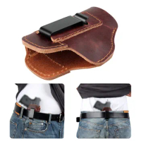 Thicken Leather Holster Shield Glock G26 43 Strategic Holster Nylon Sutures Belt Bag Invisible Metal Clip Cowhide Waist Cover